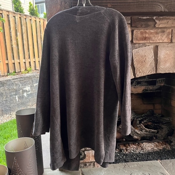 Barefoot Dreams Cozy Chic Ultra Lite  Charcoal Gray Wide Collar Coat - Picture 6 of 6